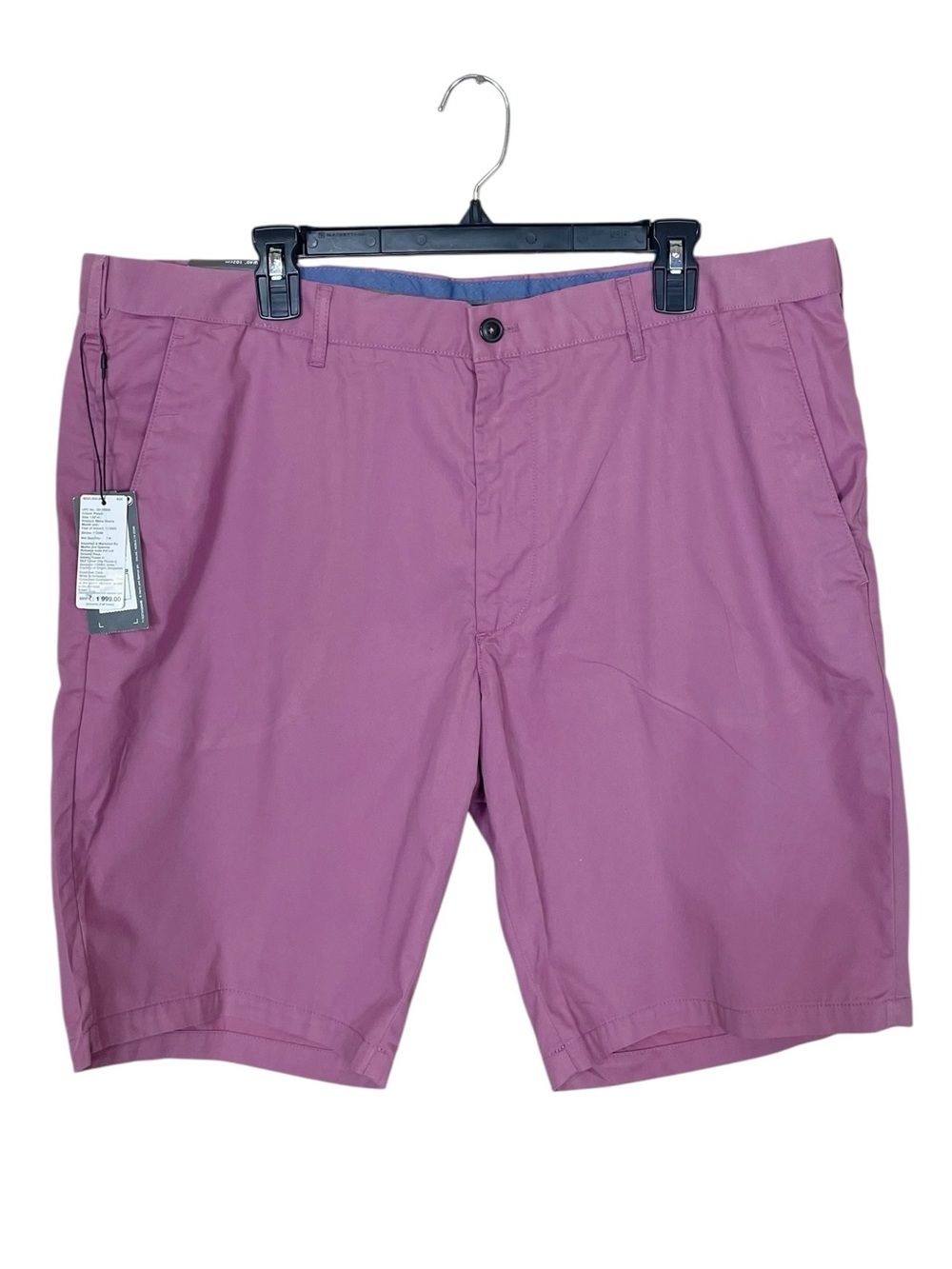 M&S Men's Flat-Front Mauve Shorts NWT